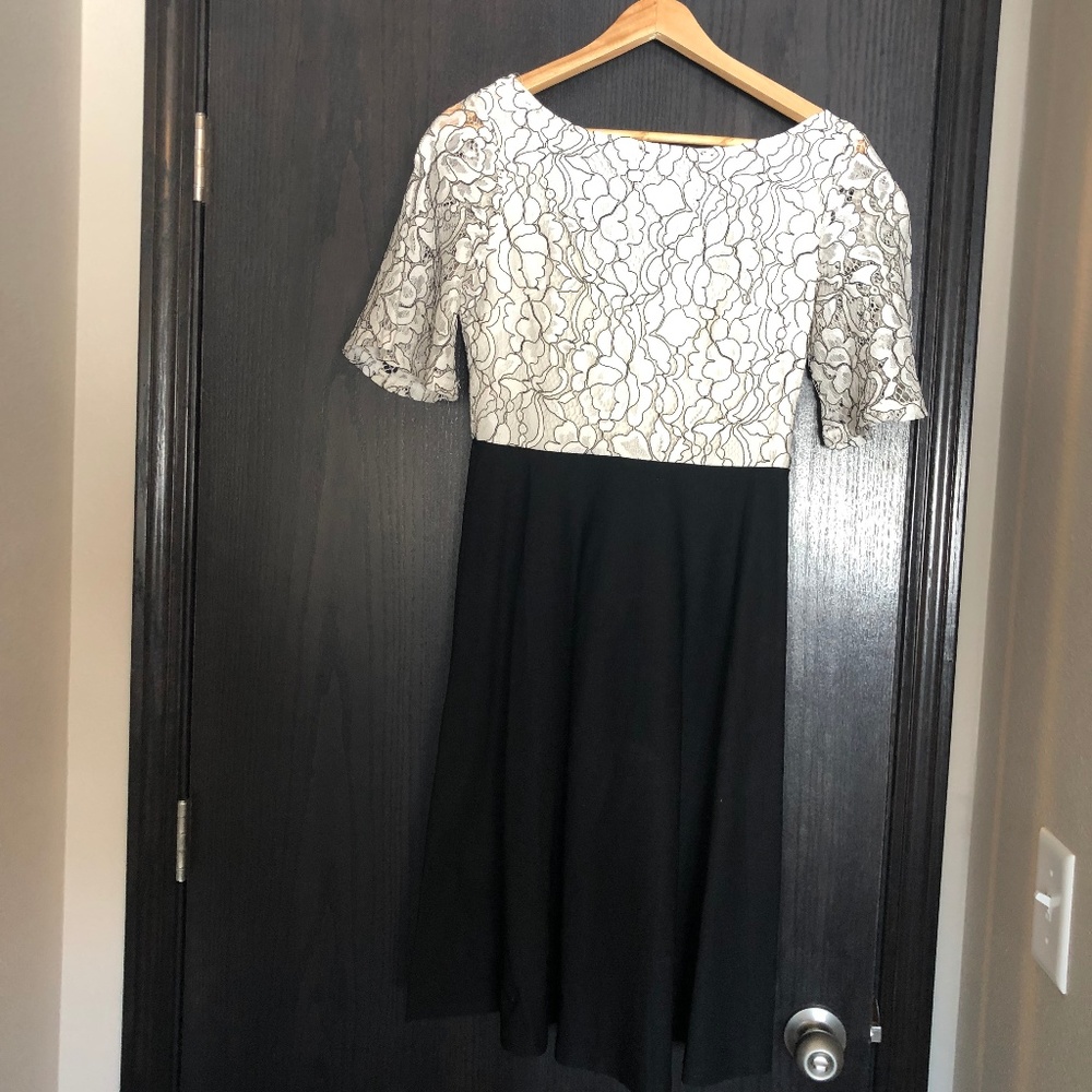 Homeyee Black and white elegant dress